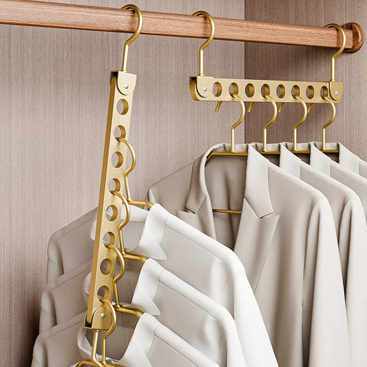Support de Rangement Magique pour Cintres – 6/8 Trous, Pliable et Rotatif, Idéal pour Garde-Robe